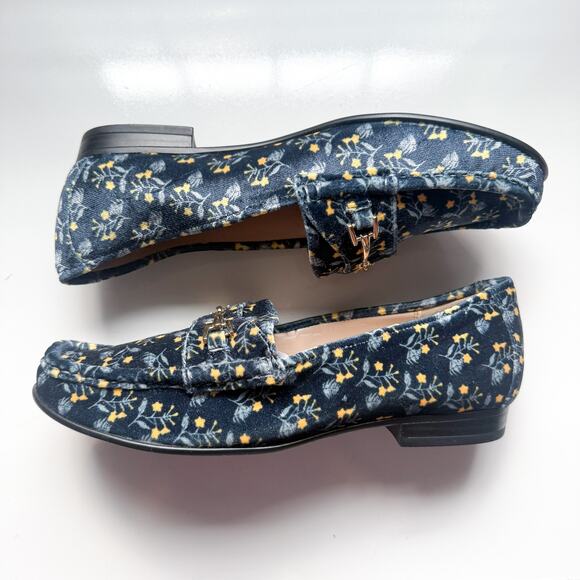 Cabi Carnaby Loafer Navy Floral Velvet Horsebit Slip On Shoes Size 8 - Picture 7 of 11
